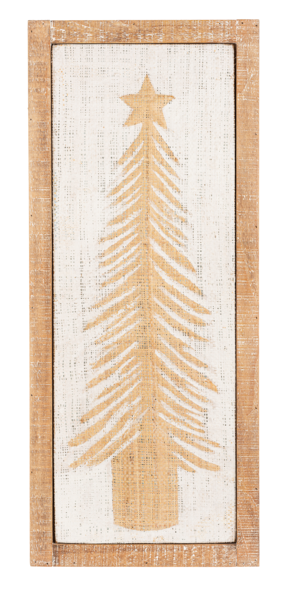 Framed Embossed Christmas Tree Wall Decor