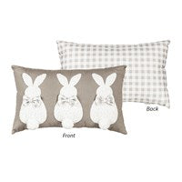 Bunny Trio with Checkered Bow & Fluffy Tail