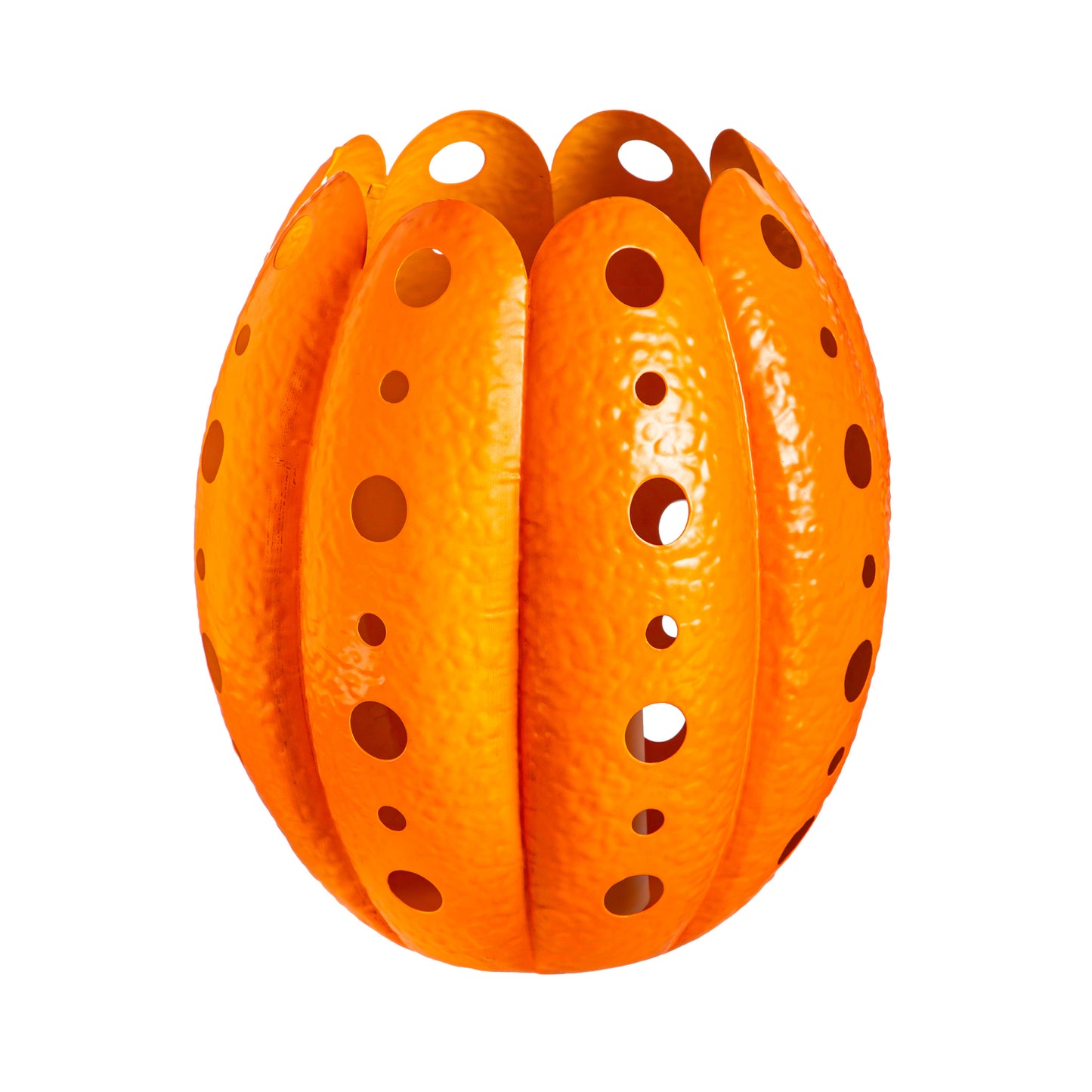 10"H Metal LED Pumpkin Lantern