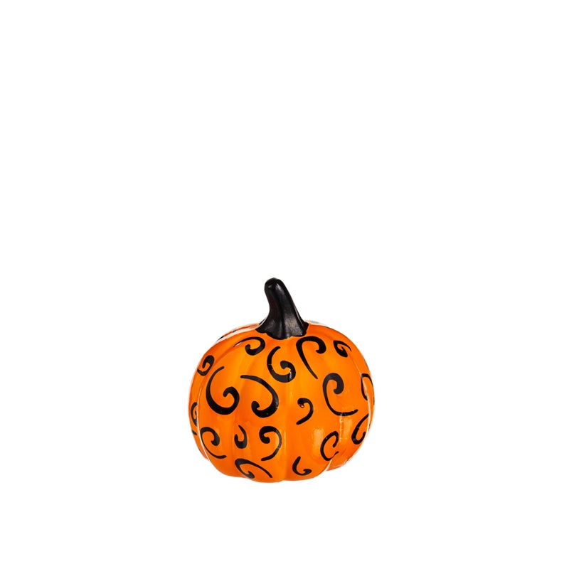 Orange Printed Ceramic Pumpkin