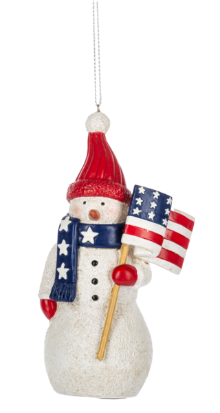 Patriotic Snowman Ornament