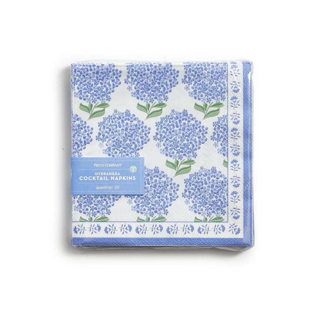 Hydrangea 3-Ply Cocktail Paper Napkins