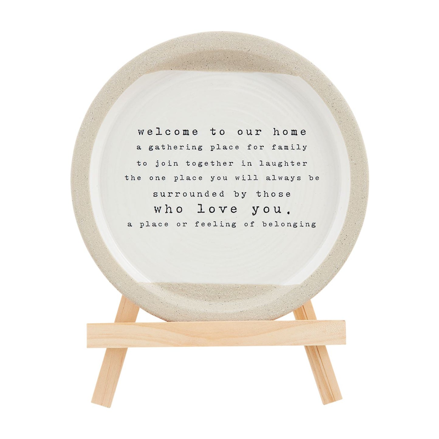 Welcome Sentiment Plate Easel Set