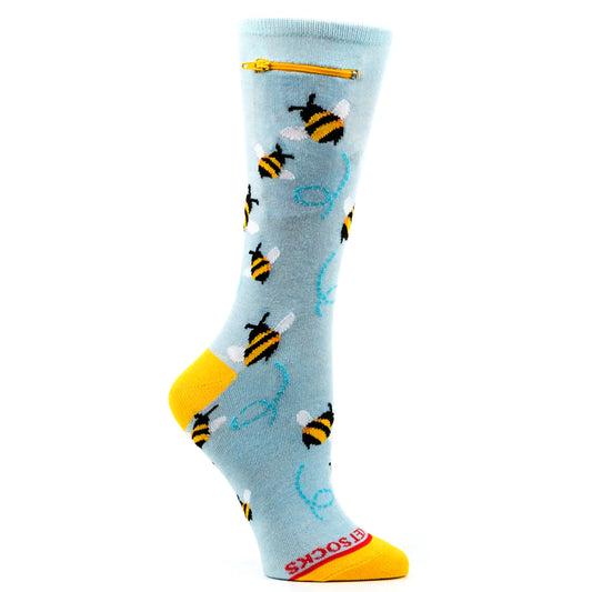 Pocket Socks® Bees on Blue