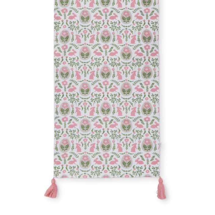 Spring Soiree Table Runner with Tassel Accent - Cotton