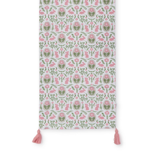 Spring Soiree Table Runner with Tassel Accent - Cotton