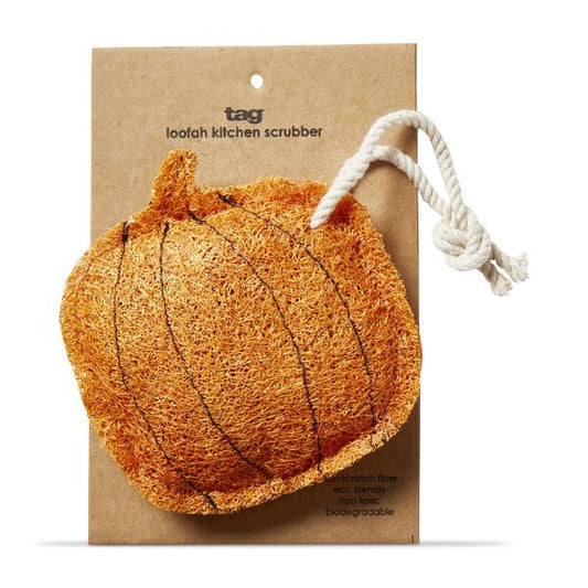 Pumpkin loofah scrubber