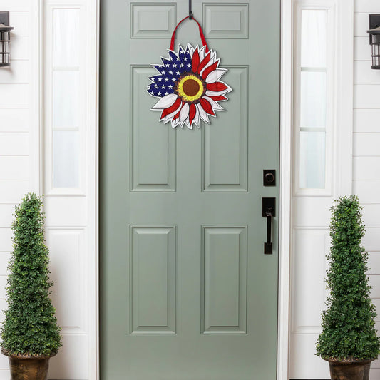American Classic Patriotic Sunflower, 18" Door Décor