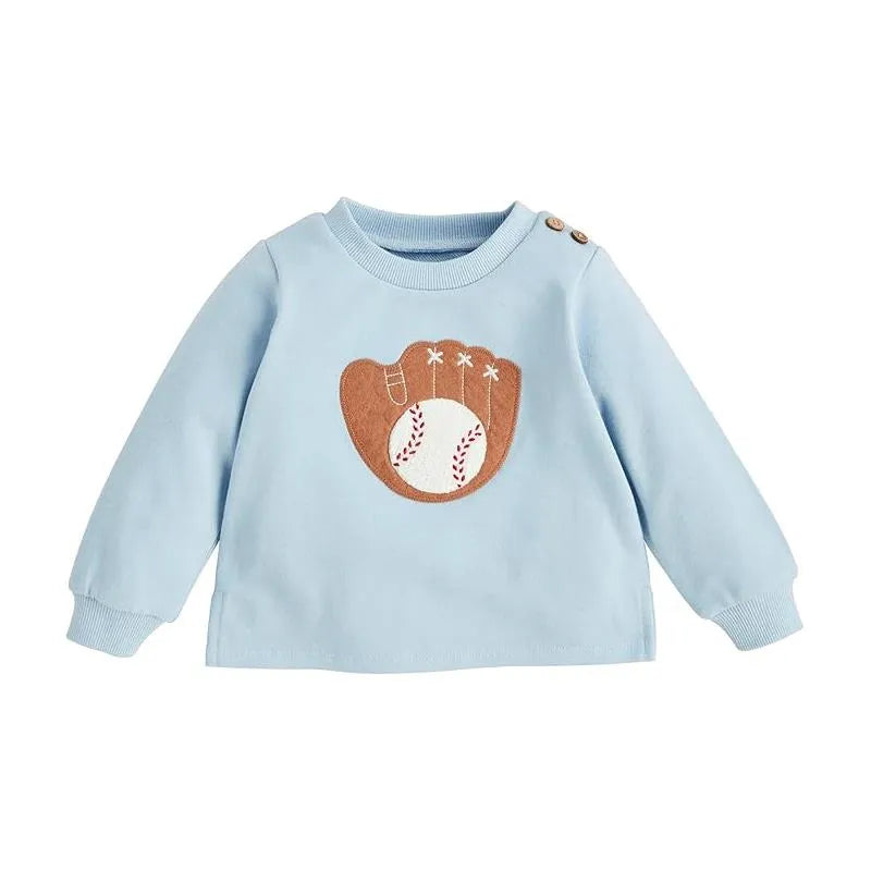Mudpie Baseball Applique Sweatshirt - Medium