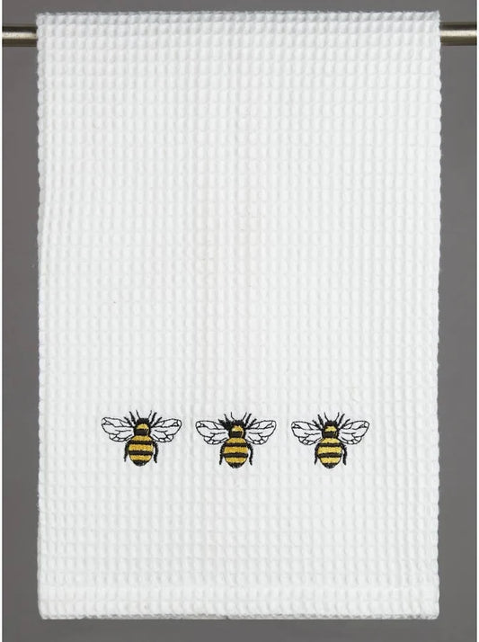 Peking Handicraft Bumblebee Trio Waffle Weave Kitchen Towel - 16x25"