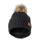 Britt’s Knits Warm Knitted Plush Lined Pom Hat - Black (Women's)