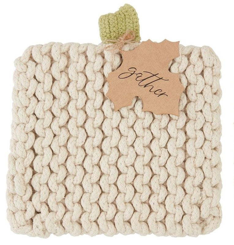 Mud Pie Pumpkin Knit Trivet