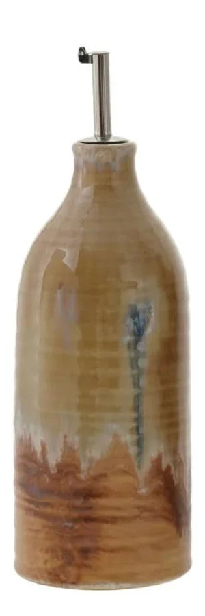 Stoneware Oil Cruet with Stainless Steel Stopper