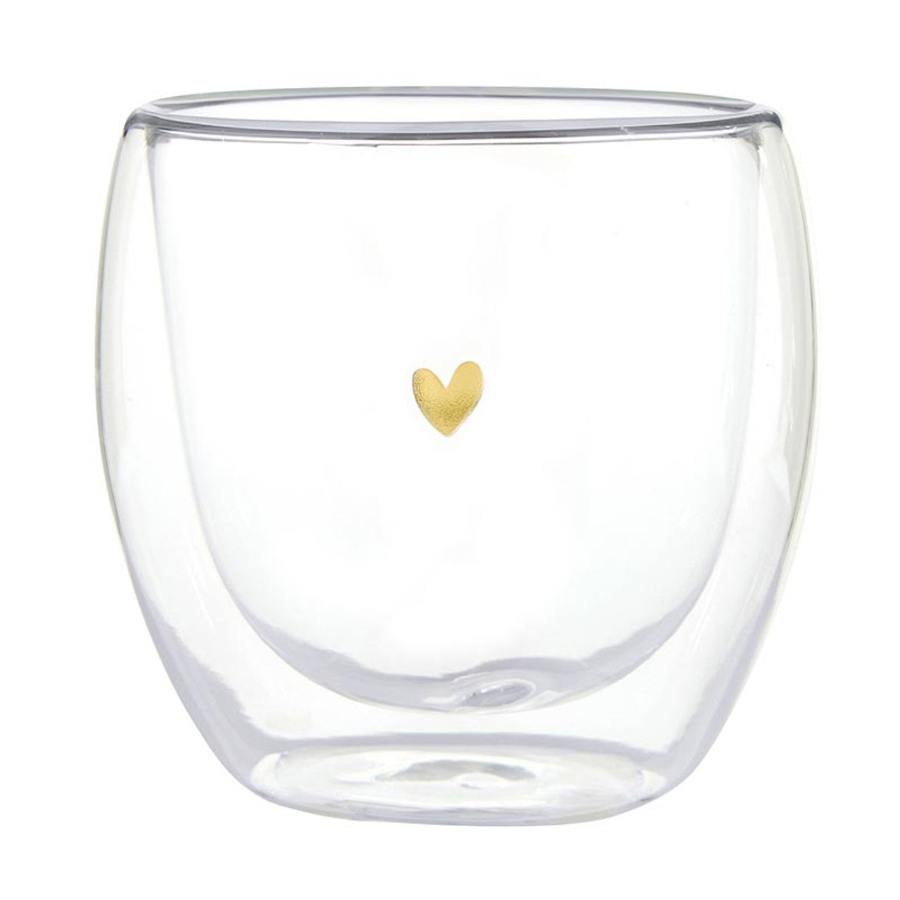 Double Wall Tea Cup with Gold Foil Heart