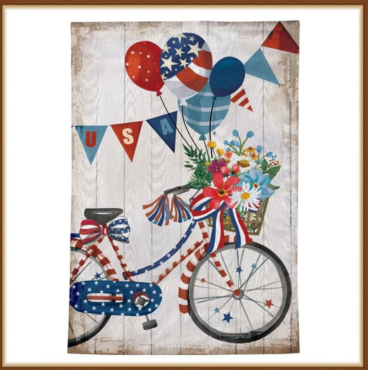 Evergreen American Classic Bicycle Moire Garden Flag