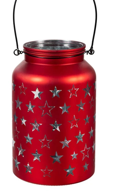 Evergreen LED Table Décor Glass Lantern