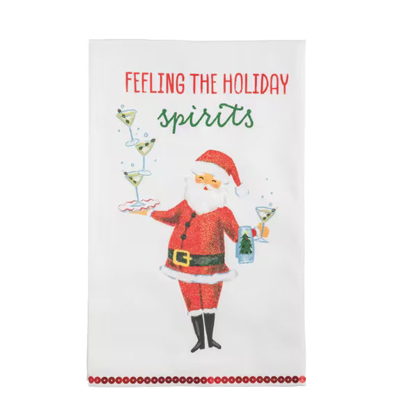 Feeling The Holiday Spirits Glitter Towel
