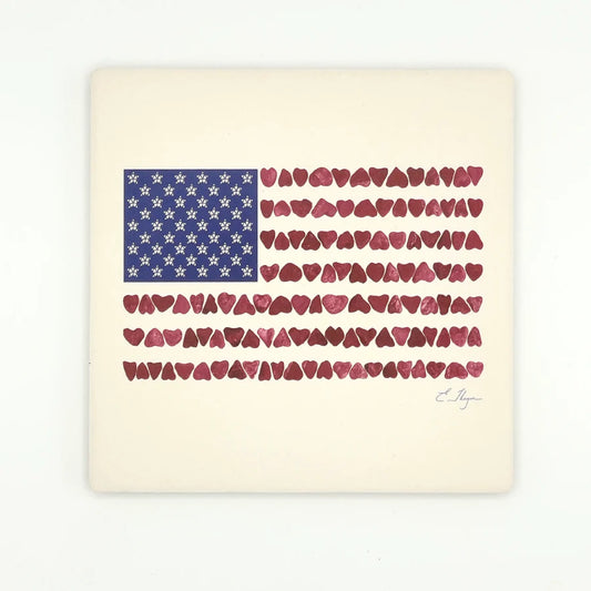 Love Rocks Coasters with American Flag