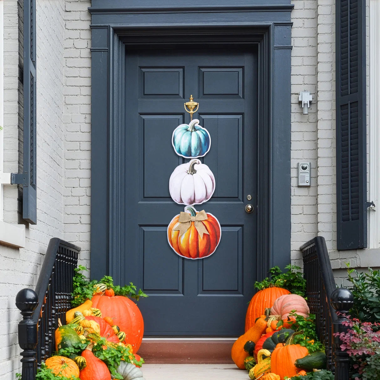 Hello Fall Pumpkin & Leaves 3-in-1 Door Decor