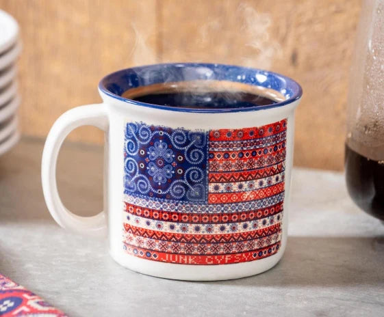 Americana Boho Flag Camper Cup