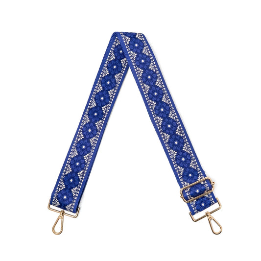Kedzie Women's Wildflower Embroidered Interchangeable Bag Strap - Indigo Bloom