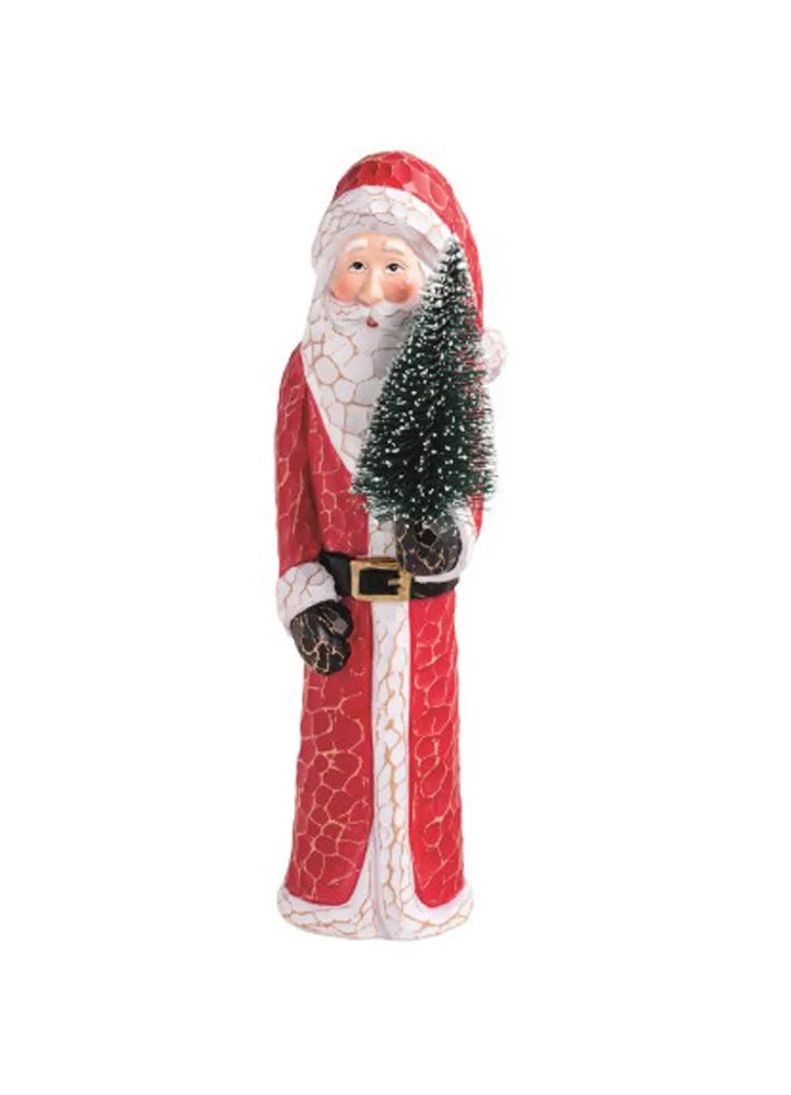 Mud Pie Large Carved Santa