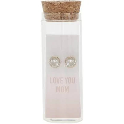 Love You Mom 14K Gold Plated Earring in a Bottle