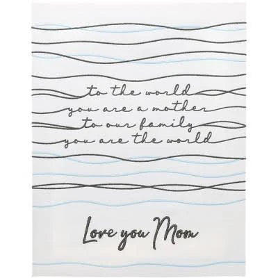 Love You Mom 12" x 15" Embroidered Plaque
