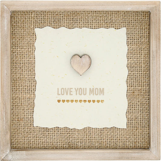 Love You Mom Wooden Plaque