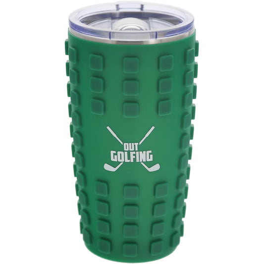 Out Golfing 20 oz Travel Tumbler with 3D Silicone Wrap