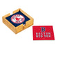 Boston Red Sox Ceramic Coaster Set 4 Piece with Wood Caddy