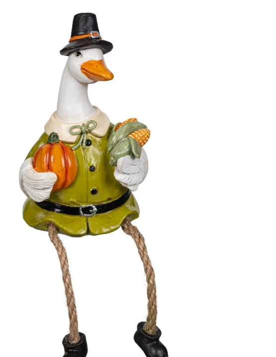 Table Decor Resin Goose with Dangling Legs