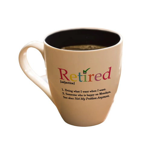 Retired Definition Ceramic Cup 17 Oz Mug with Gift Box