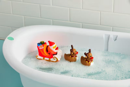 Santa And His Reinducks Bath Toy Set