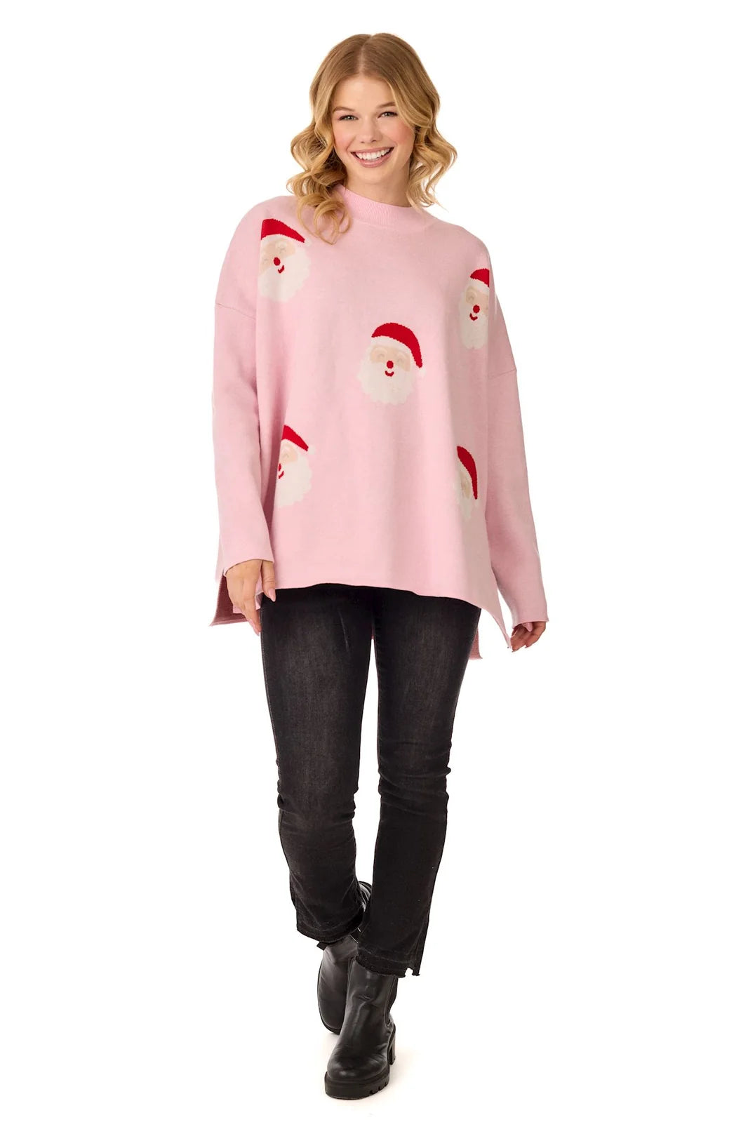 Holiday Jacquard Sweater - Pink
