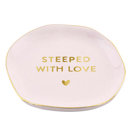 Steeped With Love Ceramic Tea Bag Holder