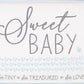 Malden International Designs Sweet Baby So Tiny So Treasured So Loved Ornamental Sentiment Sign Plaque Aqua and White Quality Ceramic