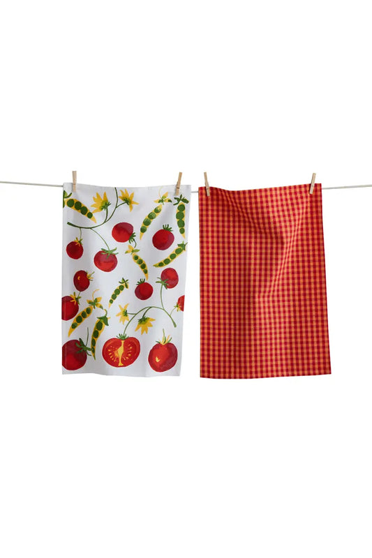 Tomatoes And Peas Dishtowel Set Of 2