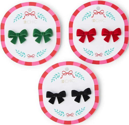 2Chic Velvet Bow Earrings