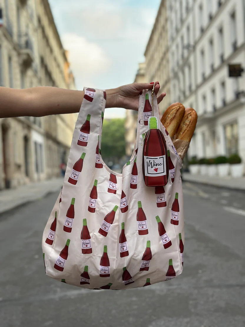 Wine 2 in 1 Bag Charm + Shopper Bag