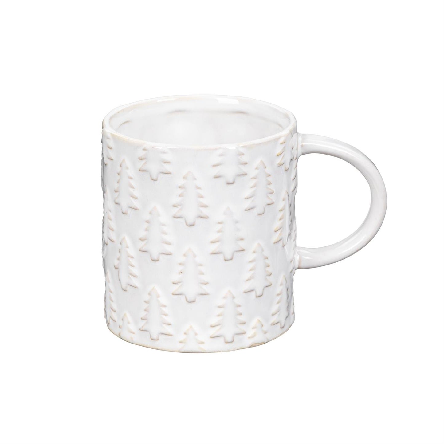 Winter Grove Coffee Cup Artisanal Ceramic Christmas Tree Motif