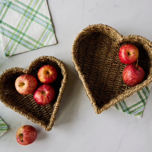 Woven Heart Baskets - Set of 2