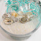 Swirled Glass Jars with Sand and Seashells