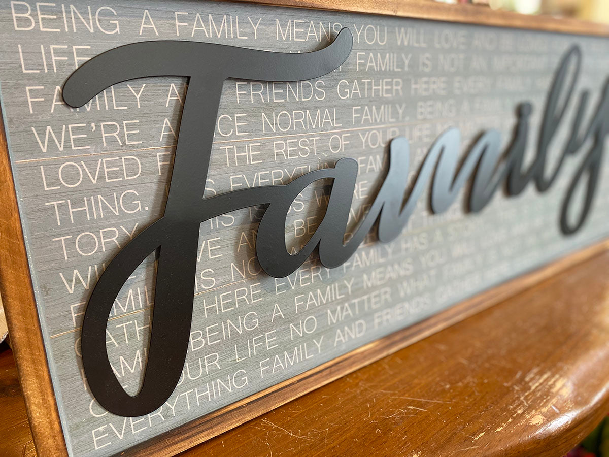 Script Family Name Sign Family Script Sign – Oliva's Market Gourmet Gifts