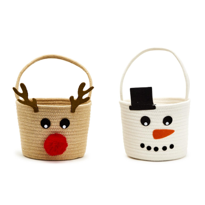 Decorative Baskets - Reindeer and Snowman