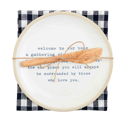 "Welcome" Appetizer Plate Set