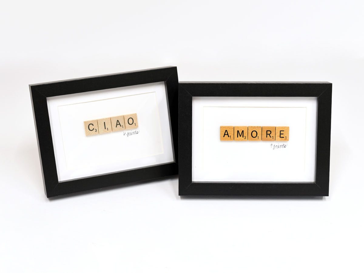 Ciao and Amore Scrabble Signs