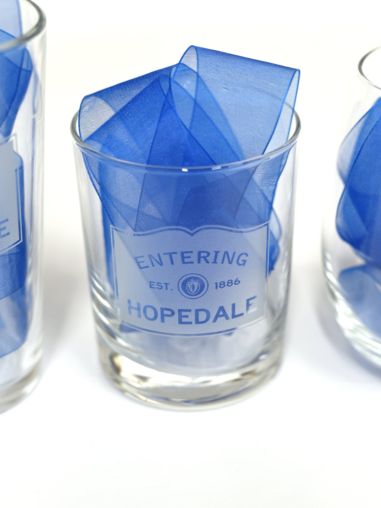 Etched Hopedale Glasses